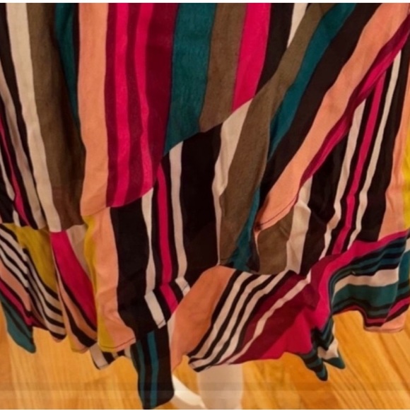 Express multi-colored striped spagetti strap retro mini dress - Picture 3 of 9